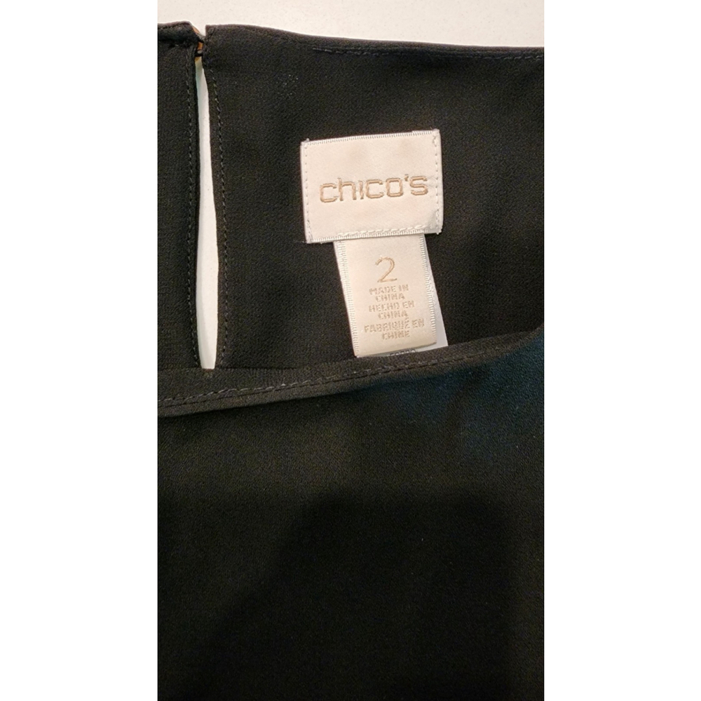 Chico's Lined Sleeveless Blouse Tank Top Women's L Black - Picture 8 of 11